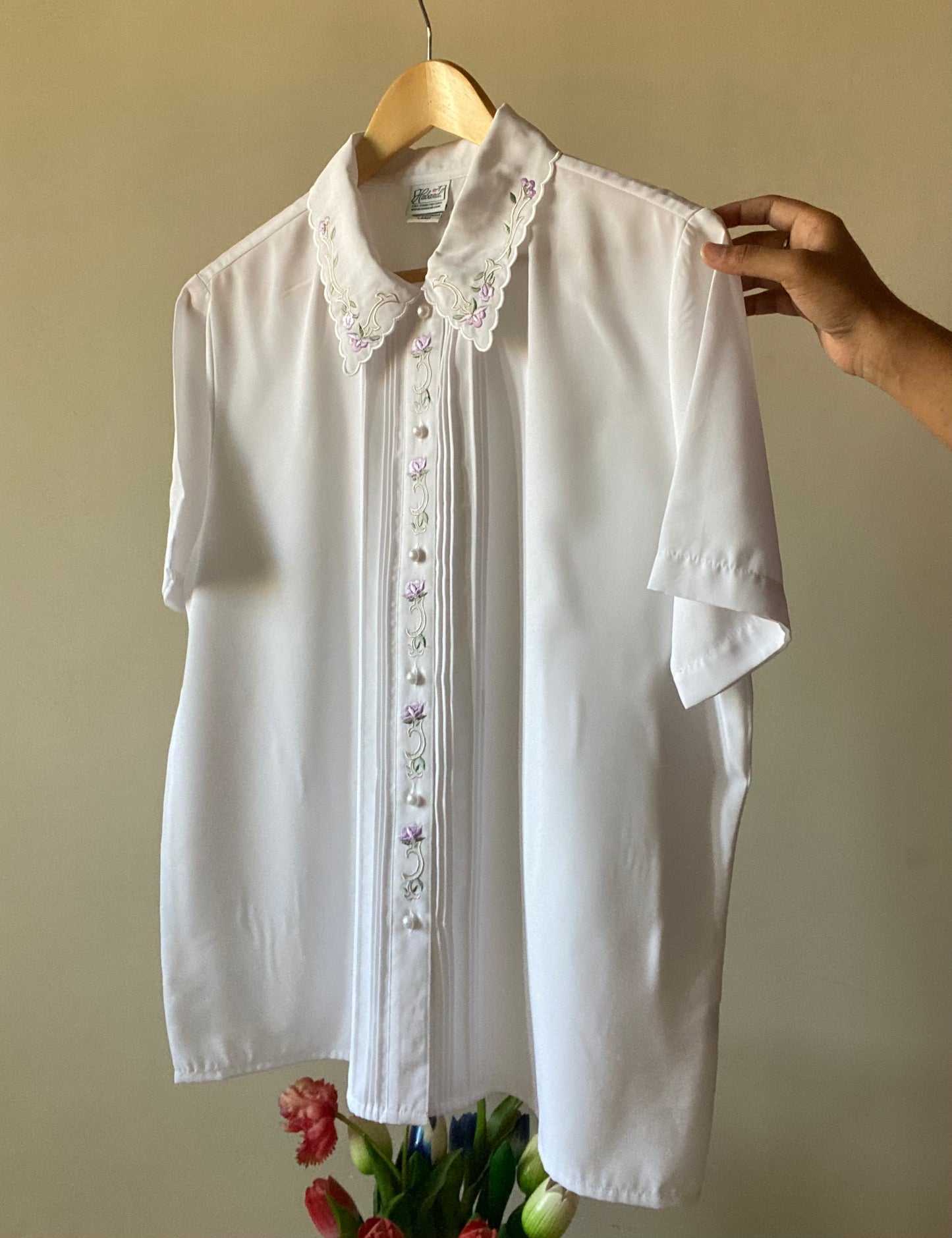 Floral Embroidered Vintage Shirt