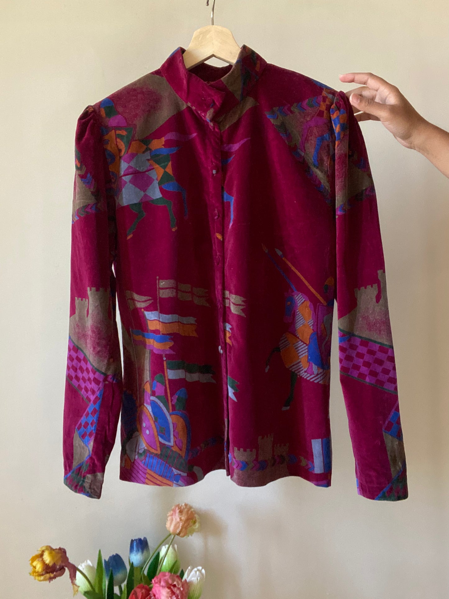 Velvet Battle Field Geometrical Print Vintage Shirt
