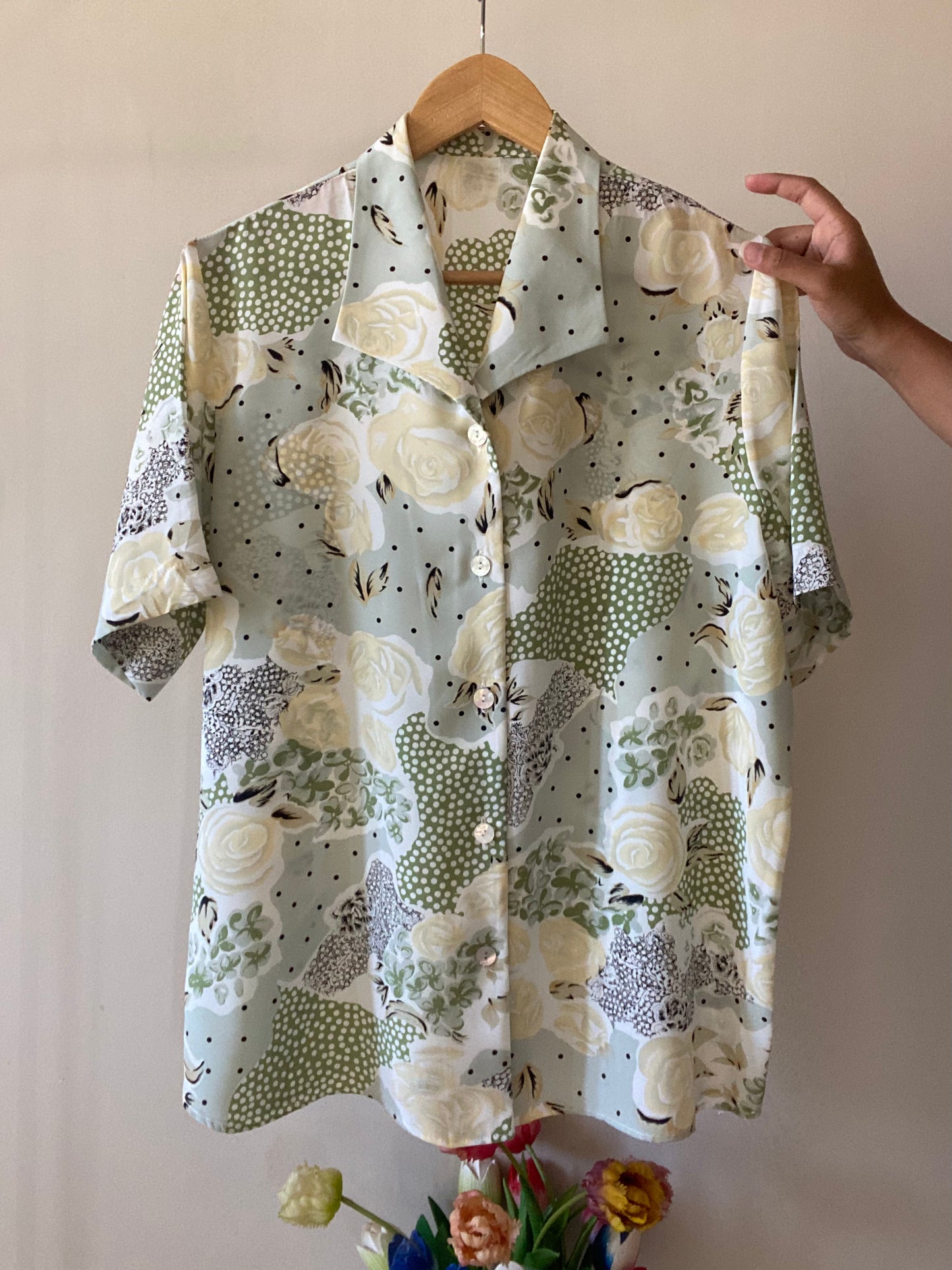 Abstract Floral Print Vintage Shirt