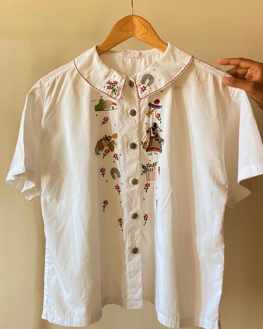 Cute Embroidered Vintage Shirt