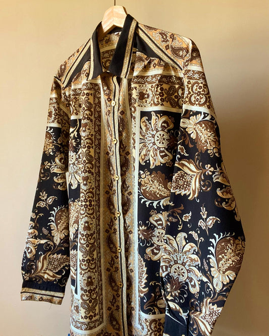 Vintage Abstract Traditional Print Shirt