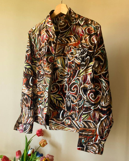 Abstract Ethnic Print Inspired Vintage Summer Shaket